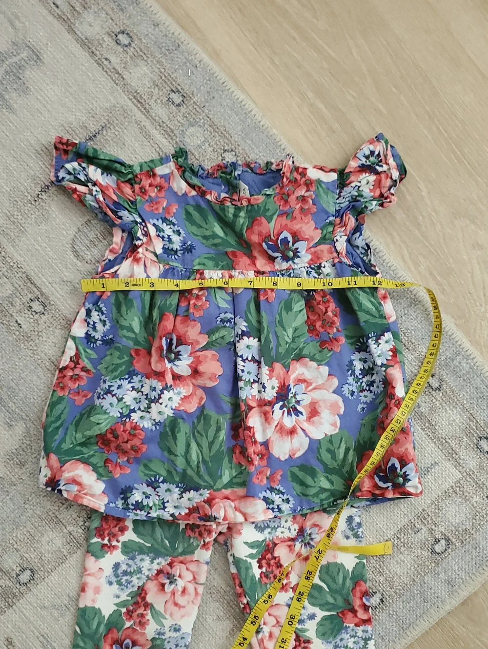 Janie And Jack Girls Floral Shirt Top And Ponte Pants Coordinating Set Sz5